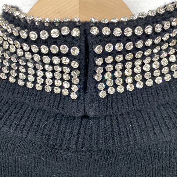 ALEXANDER WANG Sweater Womens M Wool Blend Rhinestone Jewelry Turtleneck Black - Picture 14 of 16